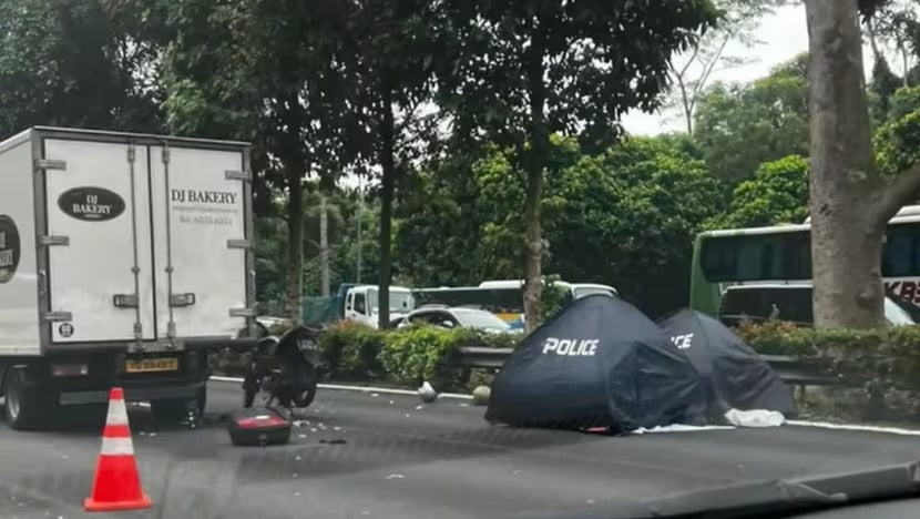 Motorcyclist and Pillion Rider Killed in BKE Accident Involving Two Lorries